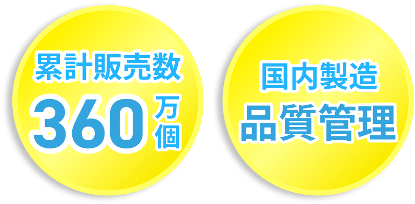累計販売数360万個・国内製造品質管理