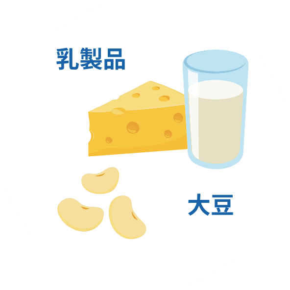 本製品に含まれるアレルギー物質：乳製品と大豆